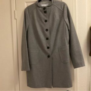 Bogner Women’s Wool and Cashmere Coat - Size 14 Gray/Grey